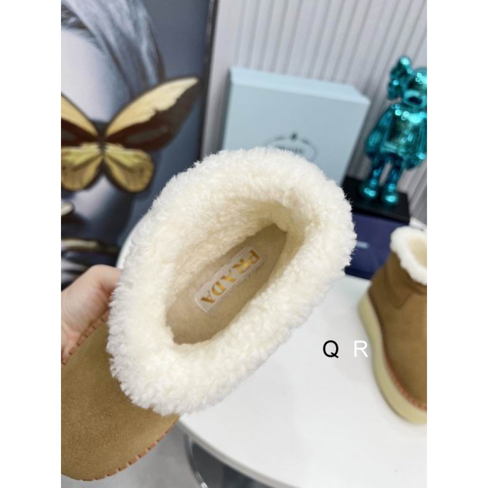 Prada suede boots shearling insole Shoes