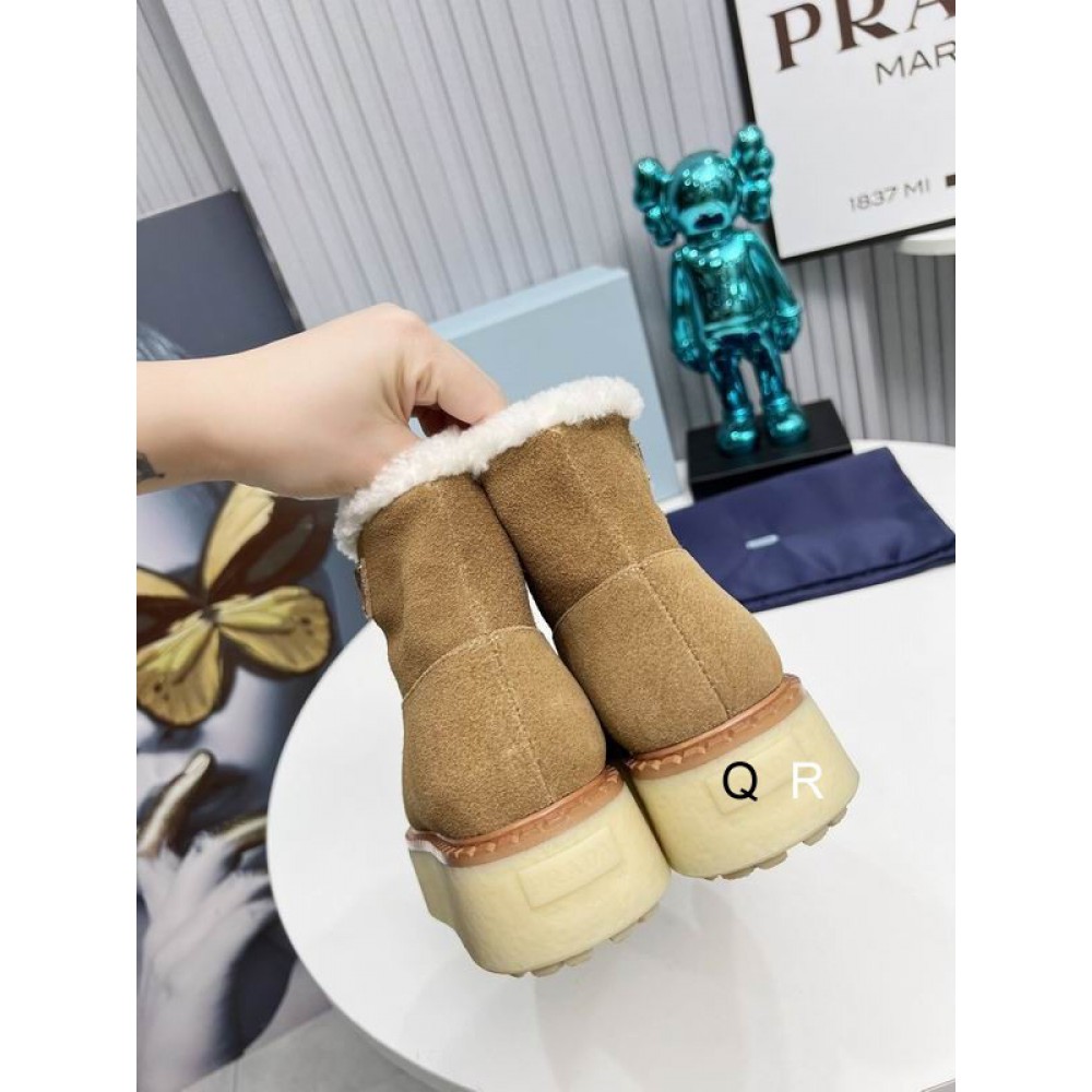 Prada suede boots shearling insole Shoes