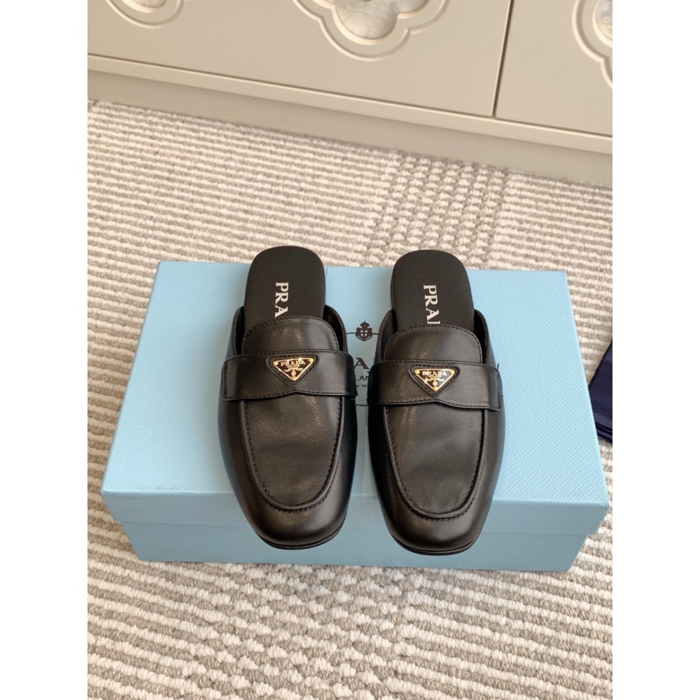 Prada half slipper leather  Shoes
