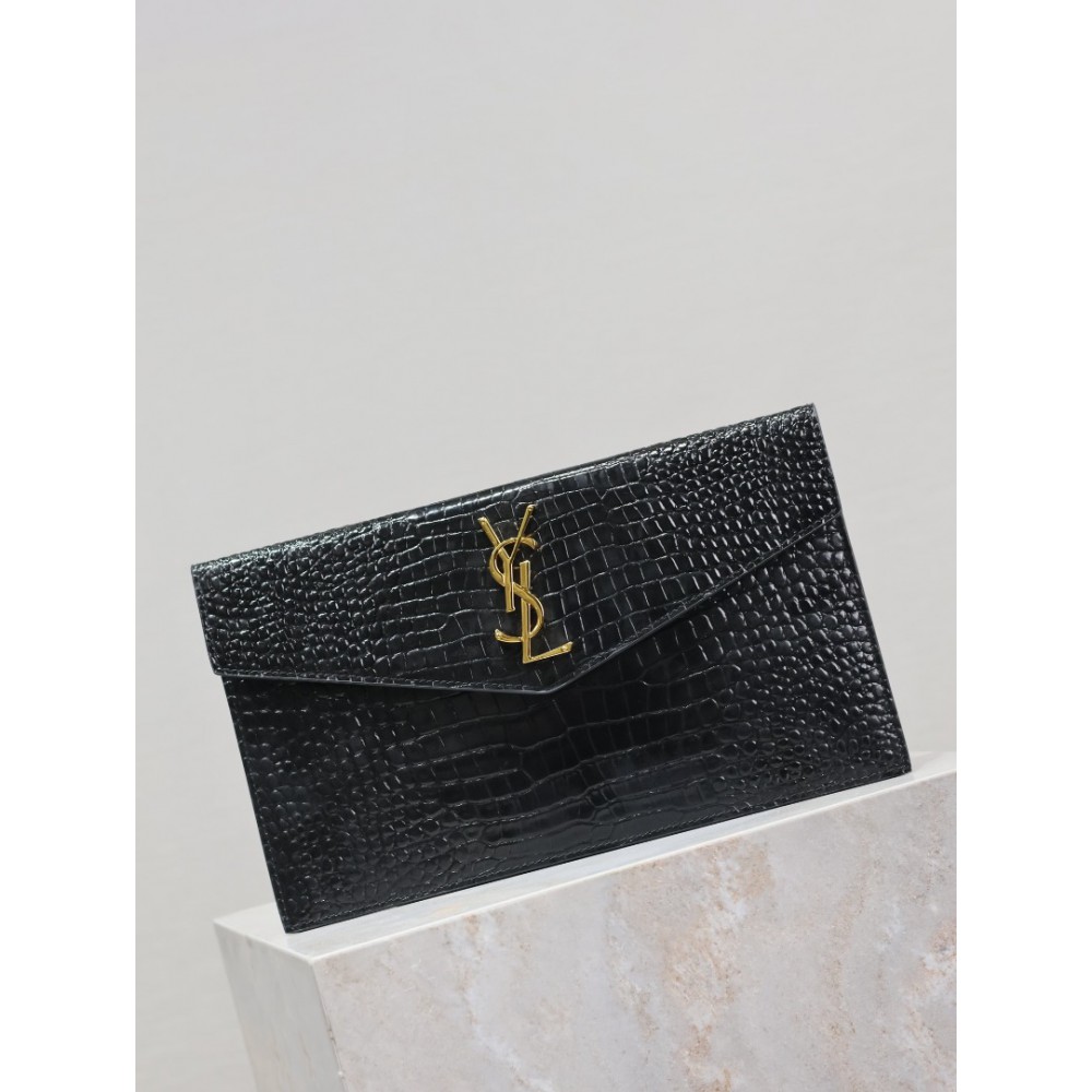 Ysl UPTOWN pouch in croc effect leather 27 x 16 x 2 CM