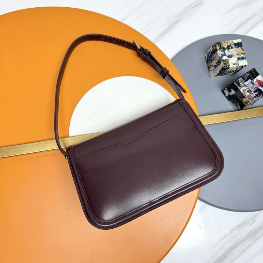 Ysl solferino box bag 24.5×15×8.5cm burgundy Bags