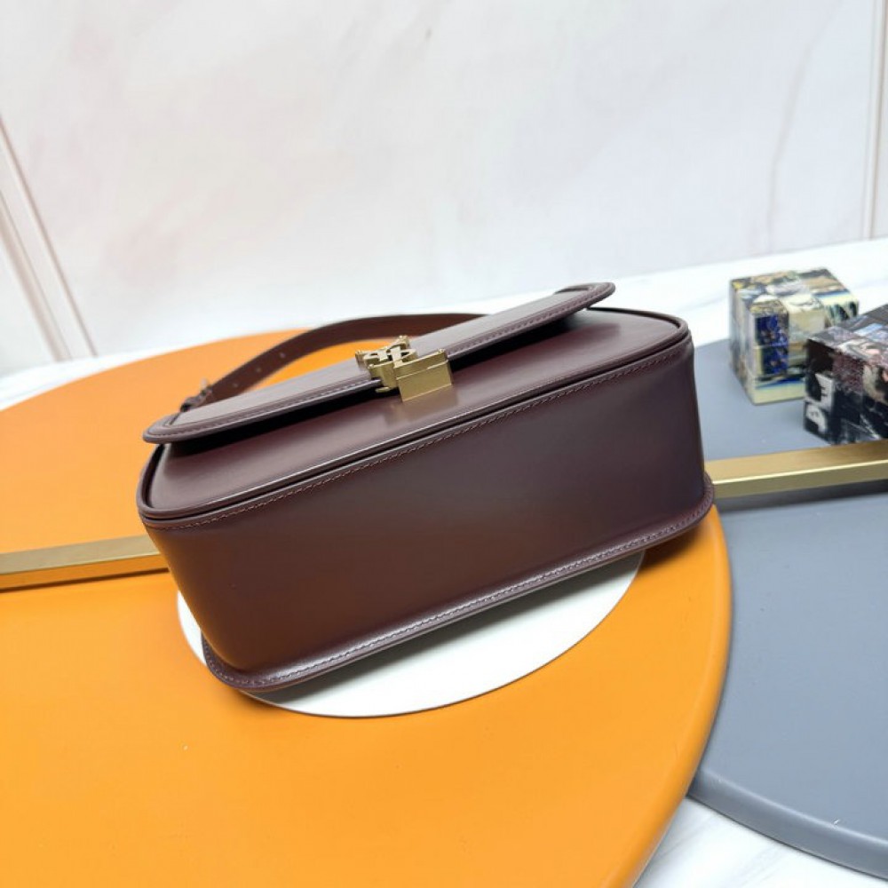 Ysl solferino box bag 24.5×15×8.5cm burgundy Bags