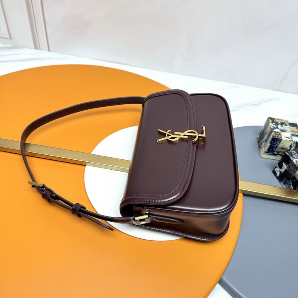 Ysl solferino box bag 24.5×15×8.5cm burgundy Bags