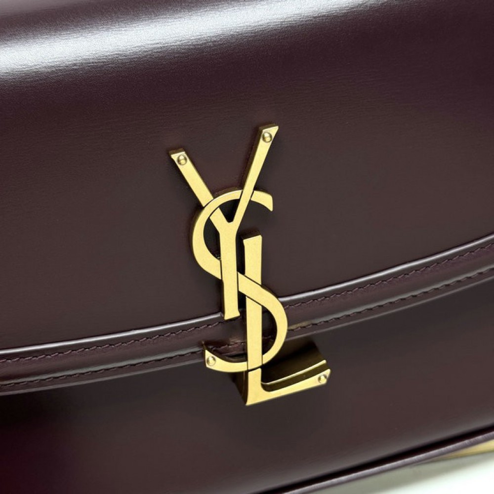 Ysl solferino box bag 24.5×15×8.5cm burgundy Bags