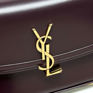 Ysl solferino box bag 24.5×15×8.5cm burgundy Bags
