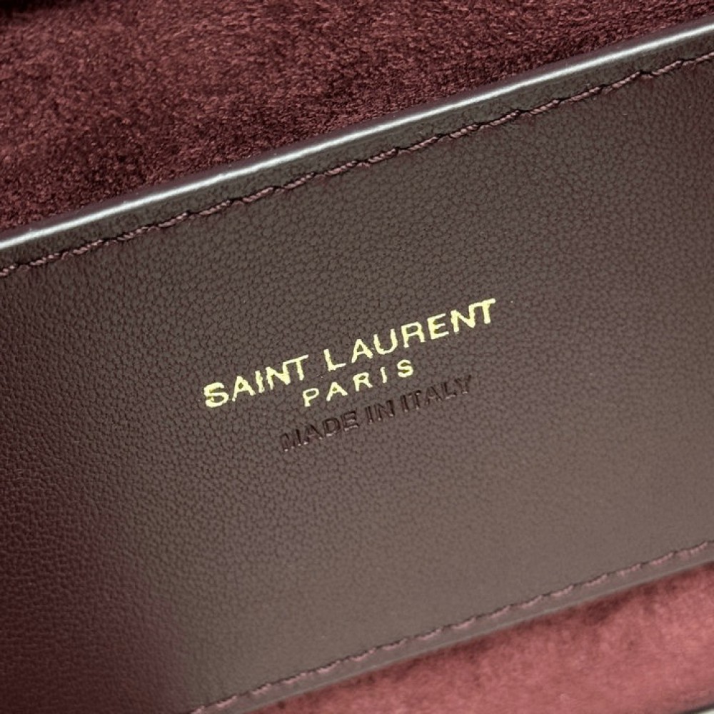 Ysl solferino box bag 24.5×15×8.5cm burgundy Bags