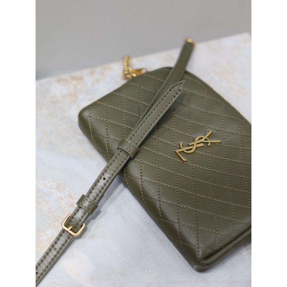Ysl Gaby zipped pouch in quilted leather 19 x 11 x 3 cm Bags