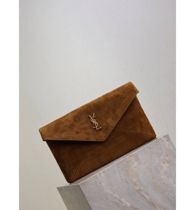 Ysl Cassandre Large envelope pouch suede 29.5x18x4.5cm