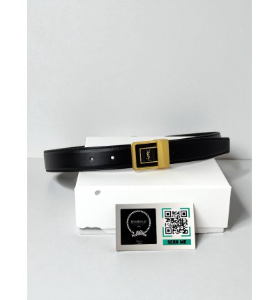 Ysl belt  LA 66 buckle 3cm leather 100% black