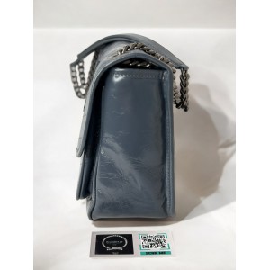 Ysl niki bag vintage leather 28x20cm grey dark