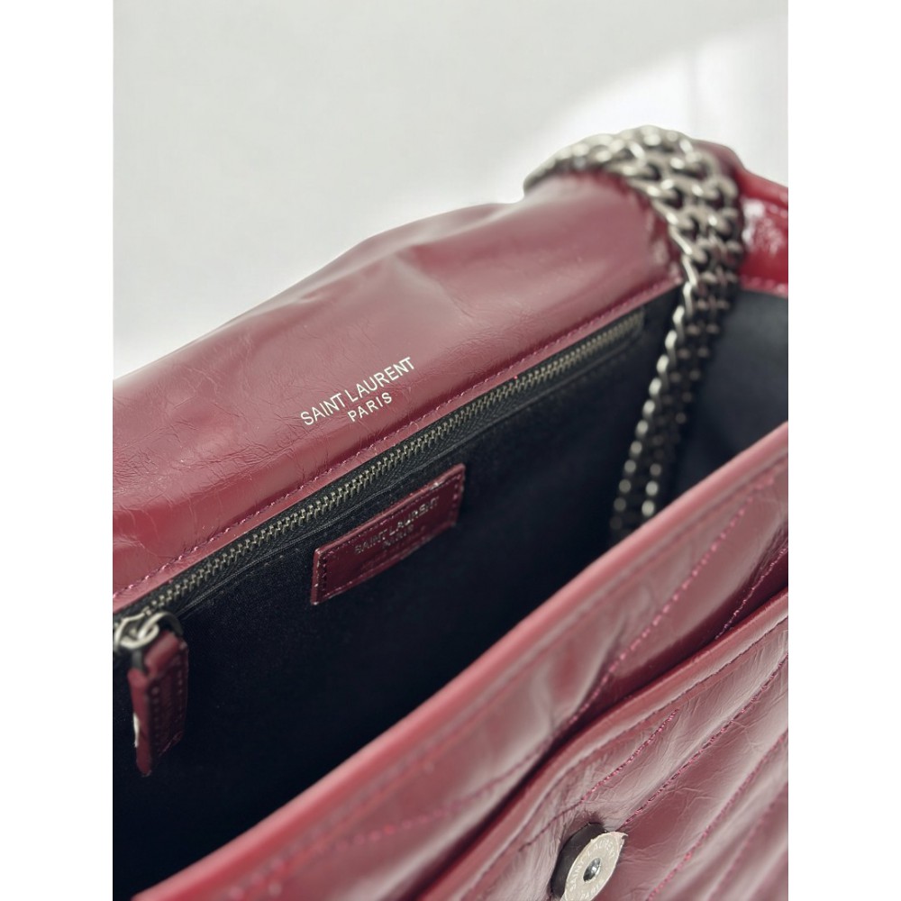 Ysl niki bag vintage leather 28x20cm bordeaux Bags