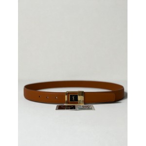 Ysl belt  LA 66 buckle 3cm leather 100% brown