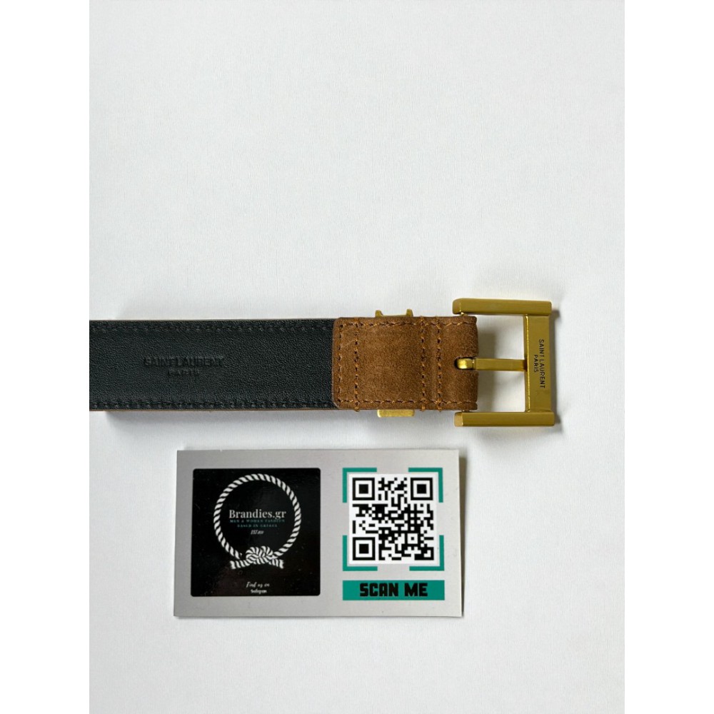 Ysl belt 3cm suede leather gold tone Accesories