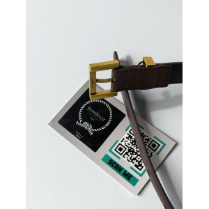 Ysl belt 2cm gold tone dark brown