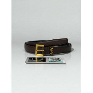 Ysl belt 2cm gold tone dark brown