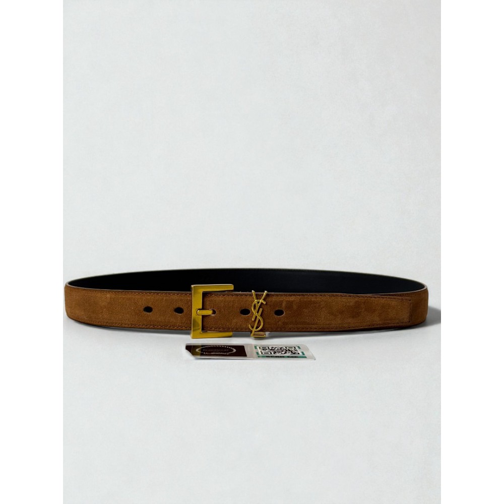Ysl belt 3cm suede leather gold tone Accesories