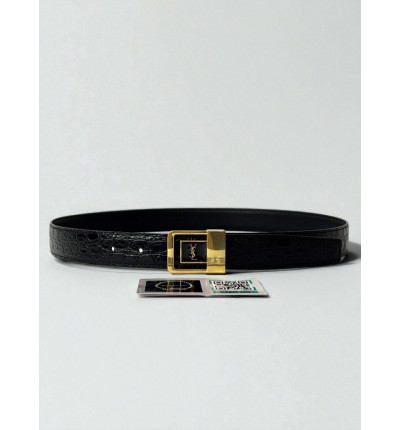 Ysl belt  LA 66 buckle 3cm leather 100% croc effect