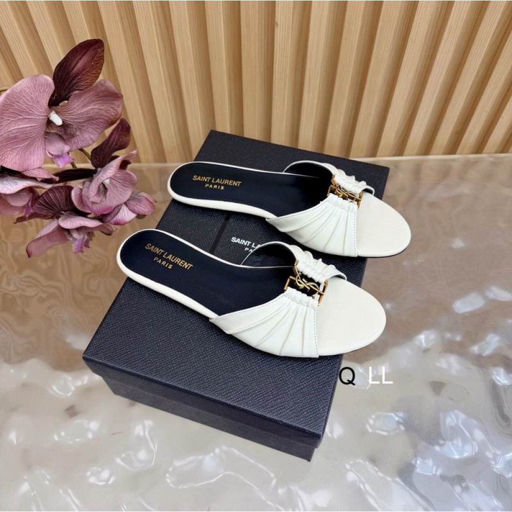 Ysl Babylone slides in smooth leather 36-42 Shoes