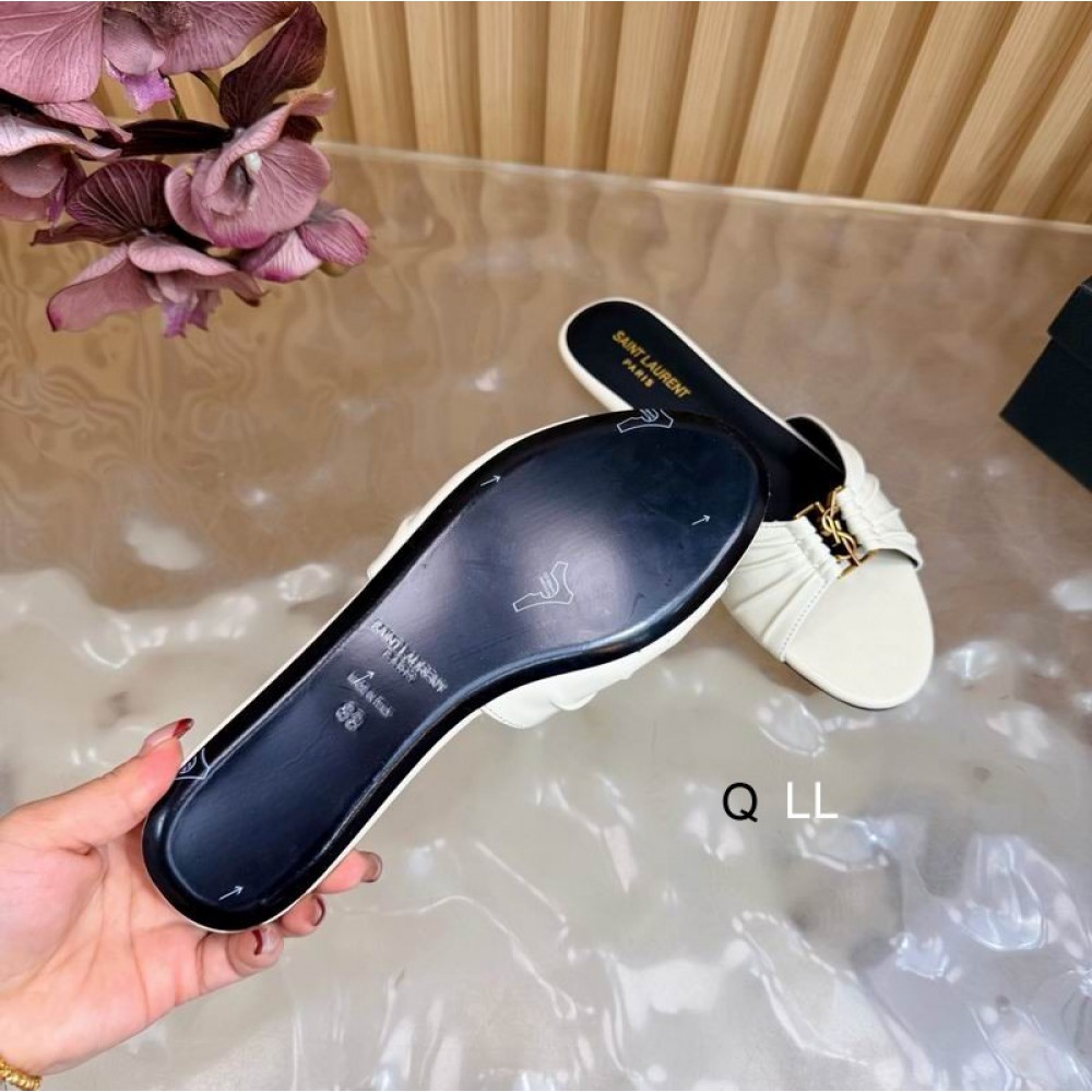 Ysl Babylone slides in smooth leather 36-42 Shoes