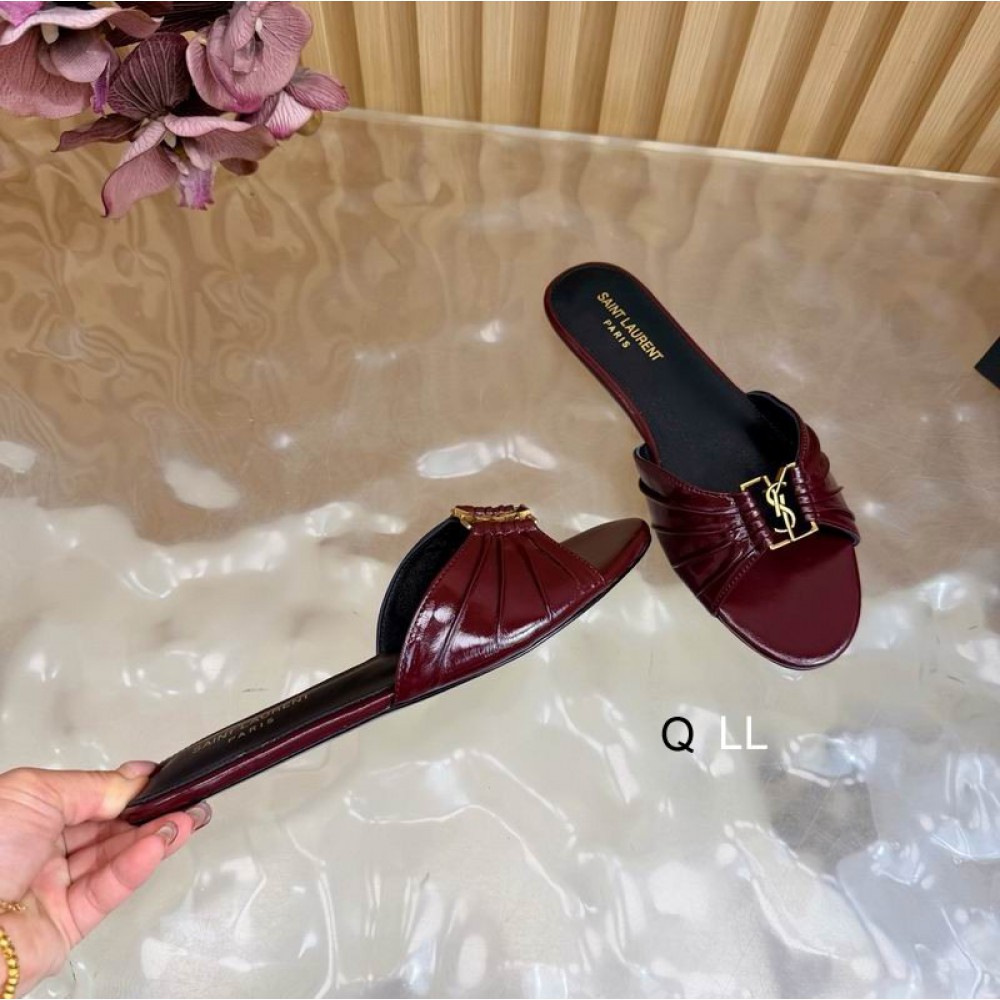 Ysl Babylone slides in smooth leather 36-42 Shoes