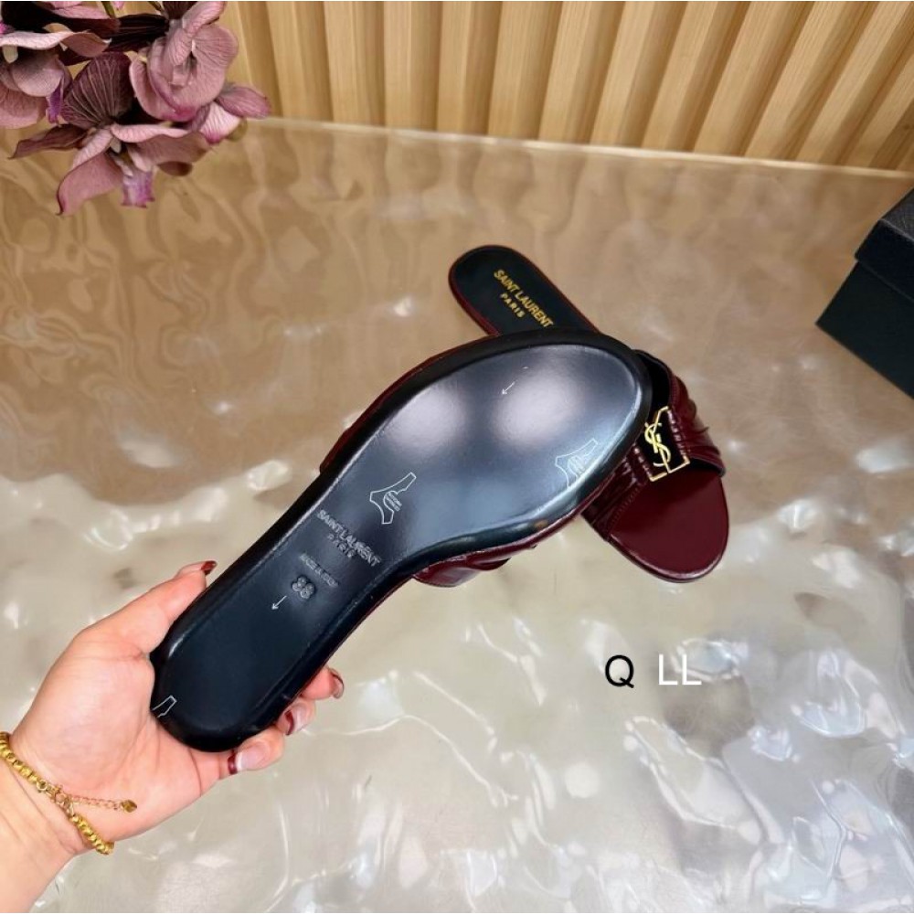 Ysl Babylone slides in smooth leather 36-42 Shoes