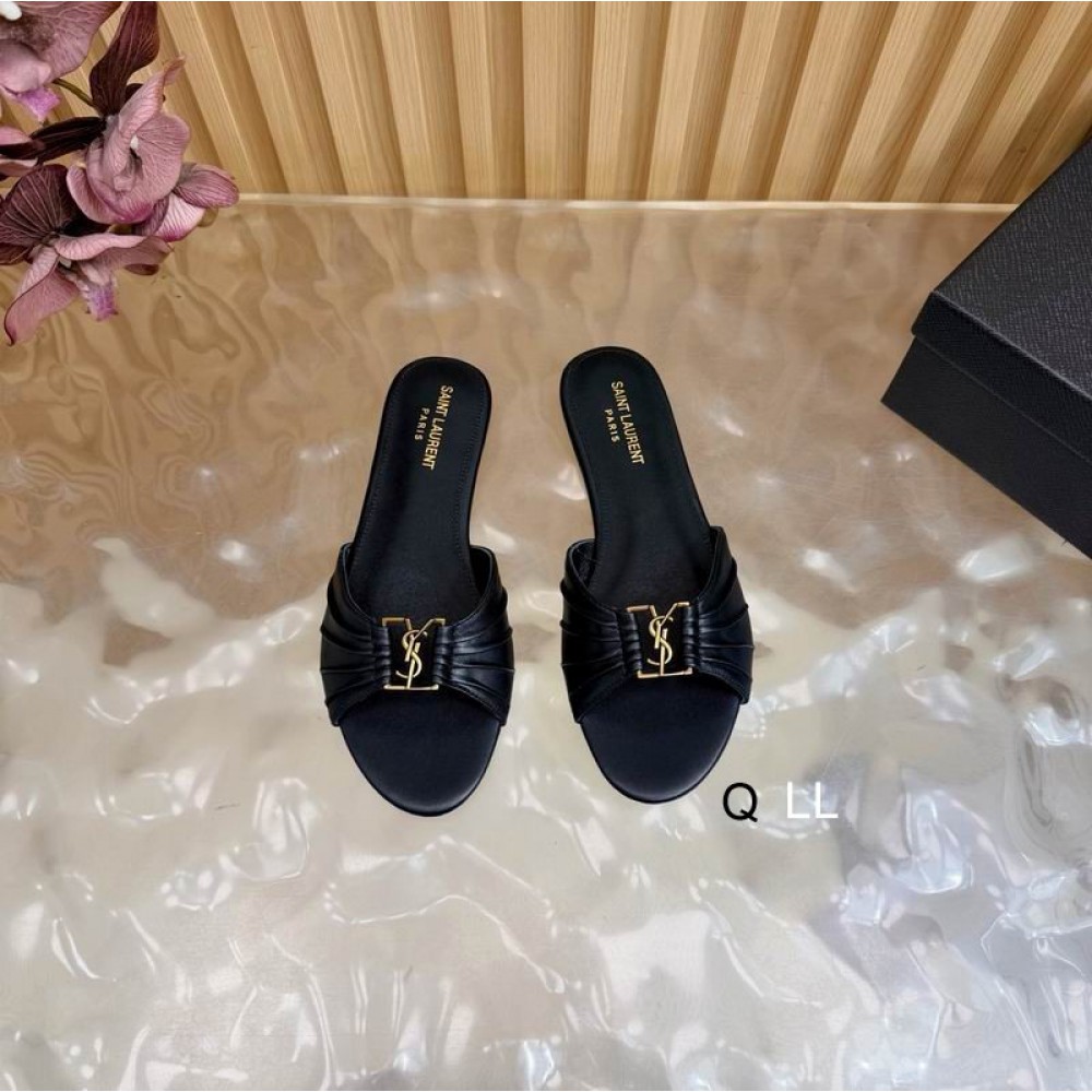 Ysl Babylone slides in smooth leather 36-42 Shoes