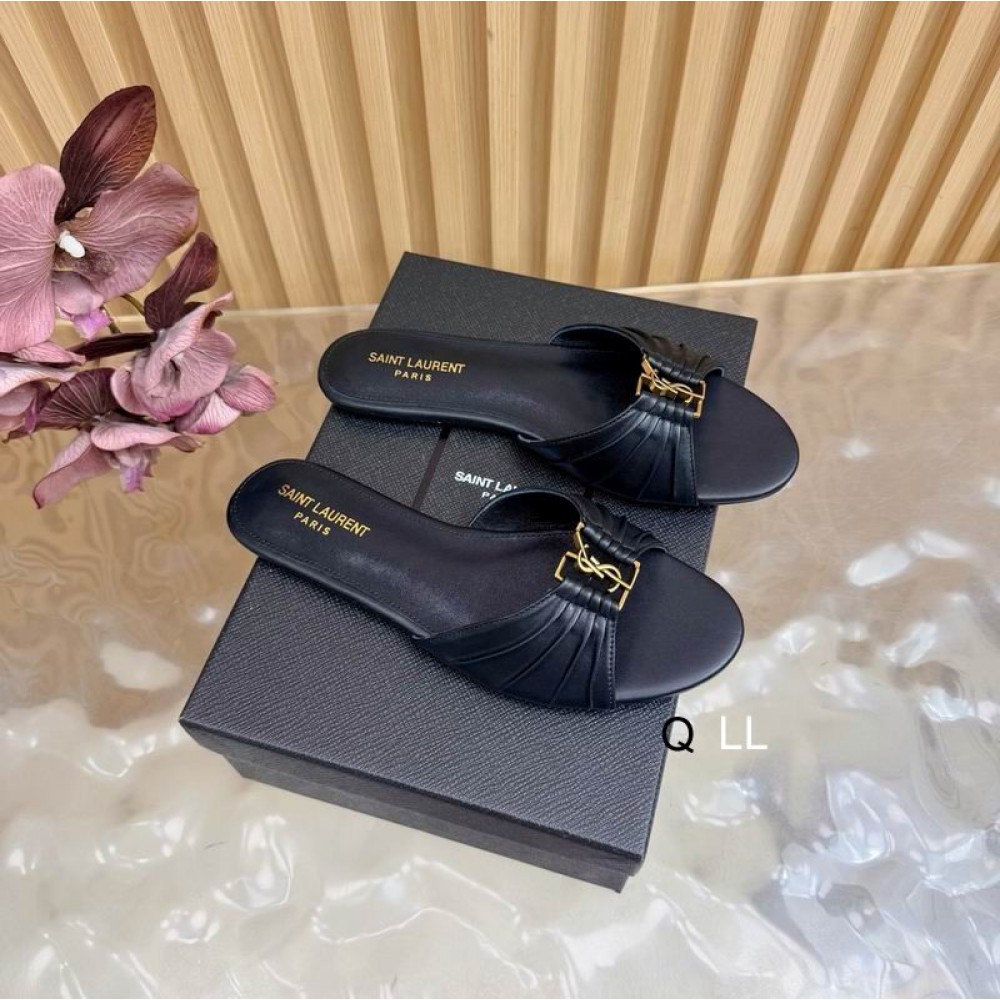 Ysl Babylone slides in smooth leather 36-42 Shoes