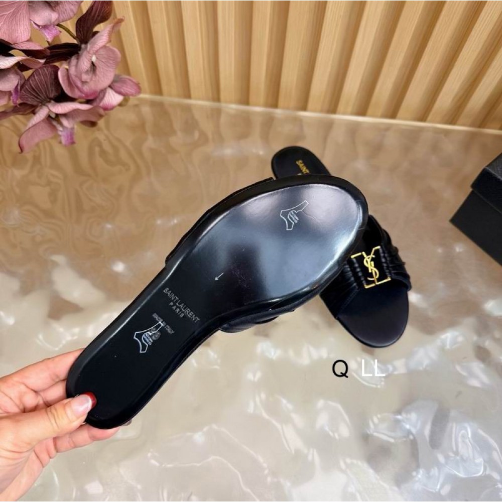 Ysl Babylone slides in smooth leather 36-42 Shoes