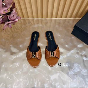 Ysl Babylone slides in smooth leather 36-42 Shoes