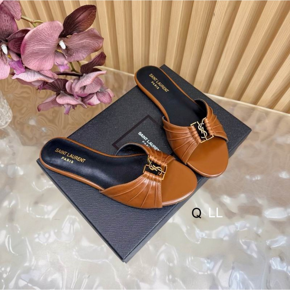 Ysl Babylone slides in smooth leather 36-42 Shoes