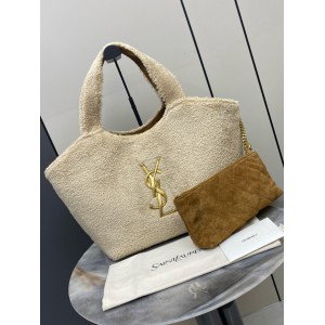 Ysl Icare extra large embellished shearling tote  Bags