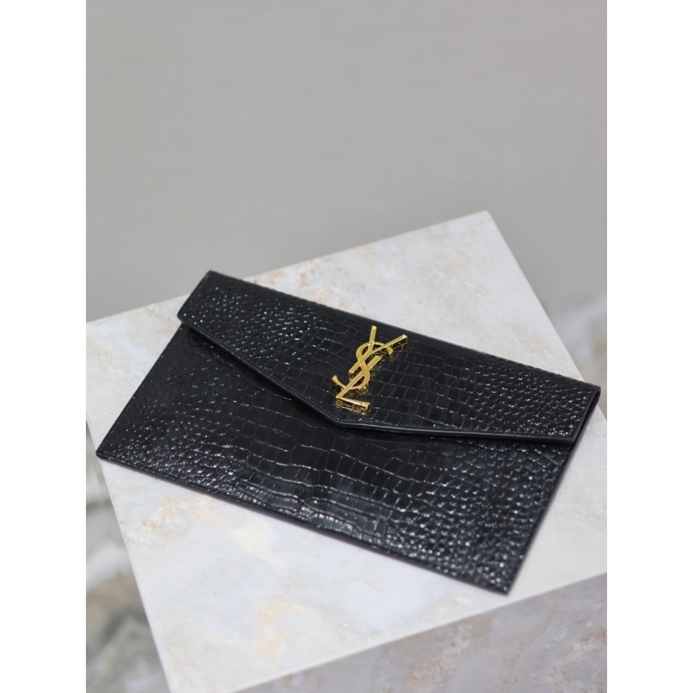 Ysl UPTOWN pouch in croc effect leather 27 x 16 x 2 CM