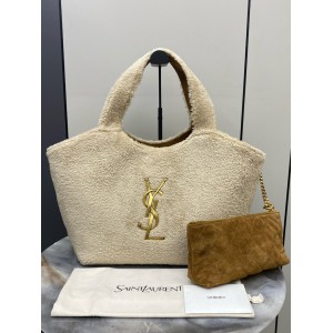 Ysl Icare extra large embellished shearling tote  Bags