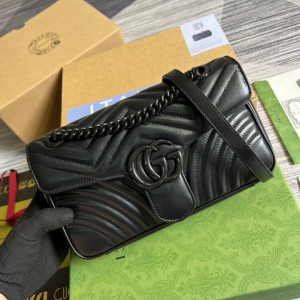 gucci marmont total black 26x15cm