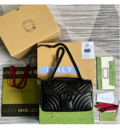 gucci marmont total black 26x15cm