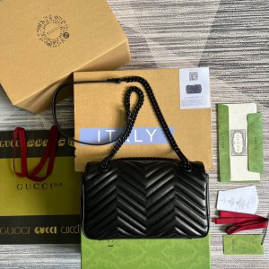 gucci marmont total black 26x15cm