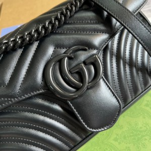 gucci marmont total black 26x15cm