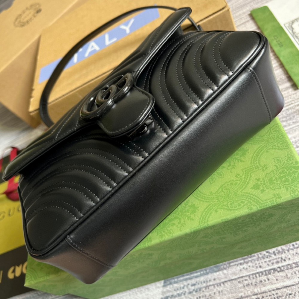 gucci marmont total black 26x15cm