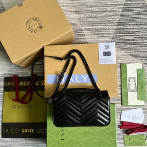 gucci marmont total black 26x15cm