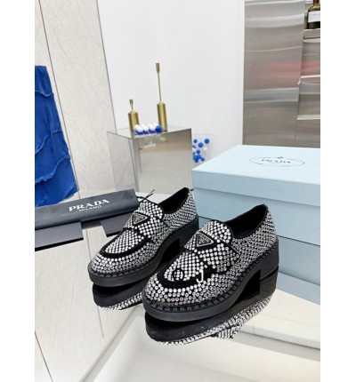 prada loafers crystals