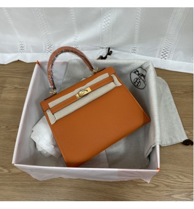 hermes kelly 25 cm epsom leather gold silver tone