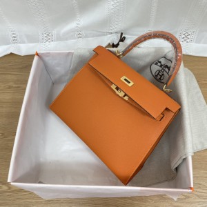hermes kelly 25 cm epsom leather gold silver tone Bags