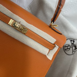 hermes kelly 25 cm epsom leather gold silver tone Bags