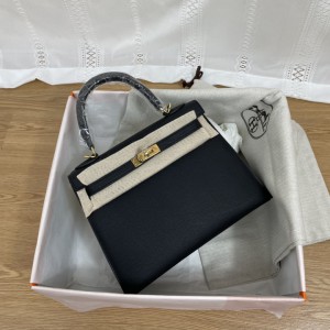 hermes kelly 25 cm epsom leather gold silver tone Bags
