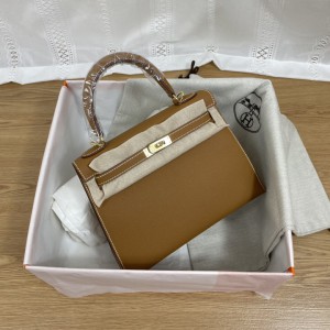 hermes kelly 25 cm epsom leather gold silver tone Bags