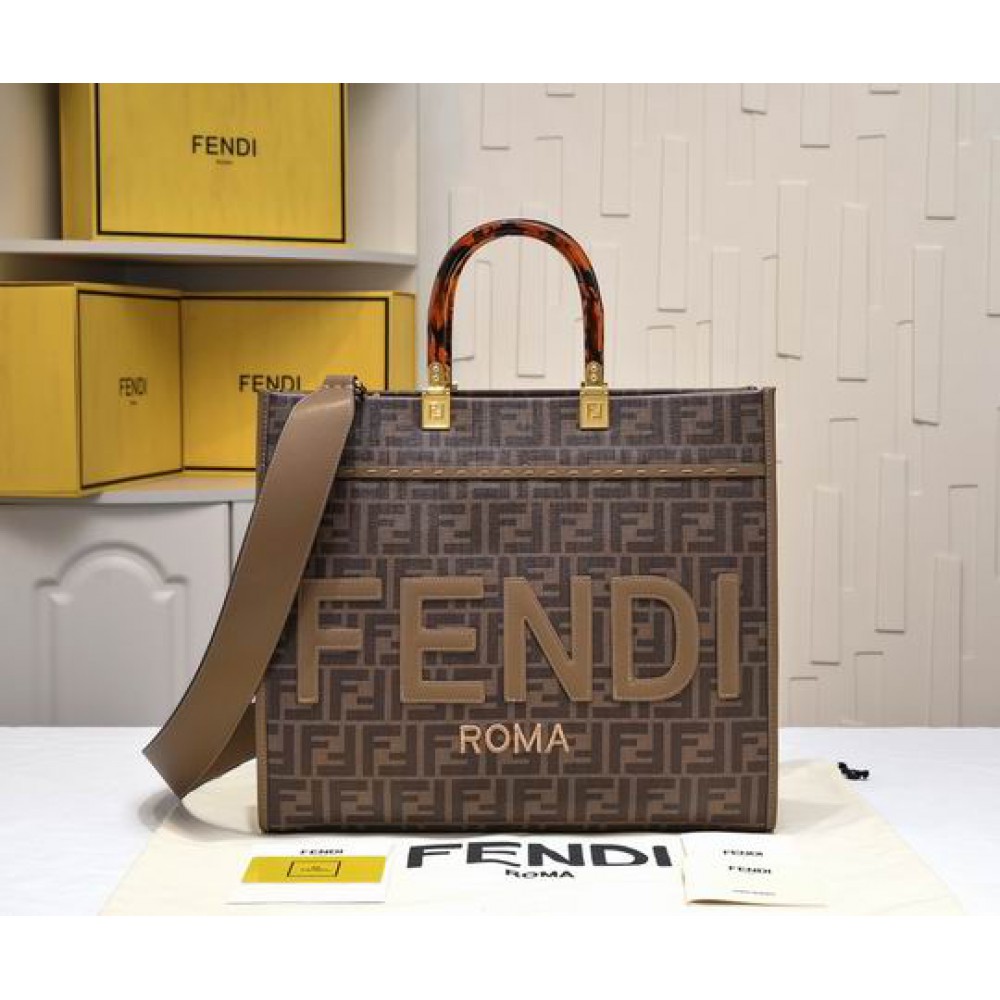 fendi tote 35cm canvas leather Bags