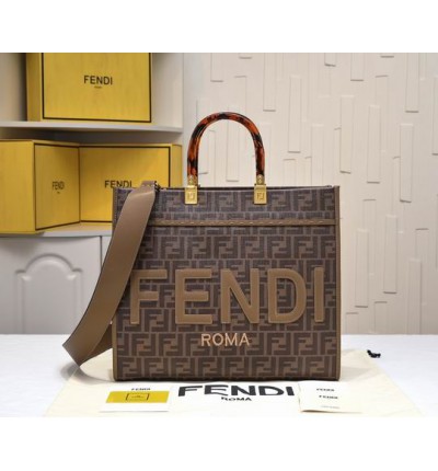 fendi tote 35cm canvas leather