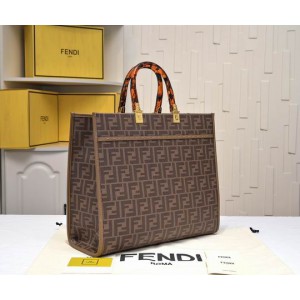 fendi tote 35cm canvas leather Bags