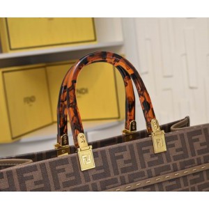 fendi tote 35cm canvas leather Bags