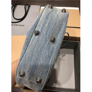 BALENCIAGA LE CAGOLE 33X16CM JEANS Bags